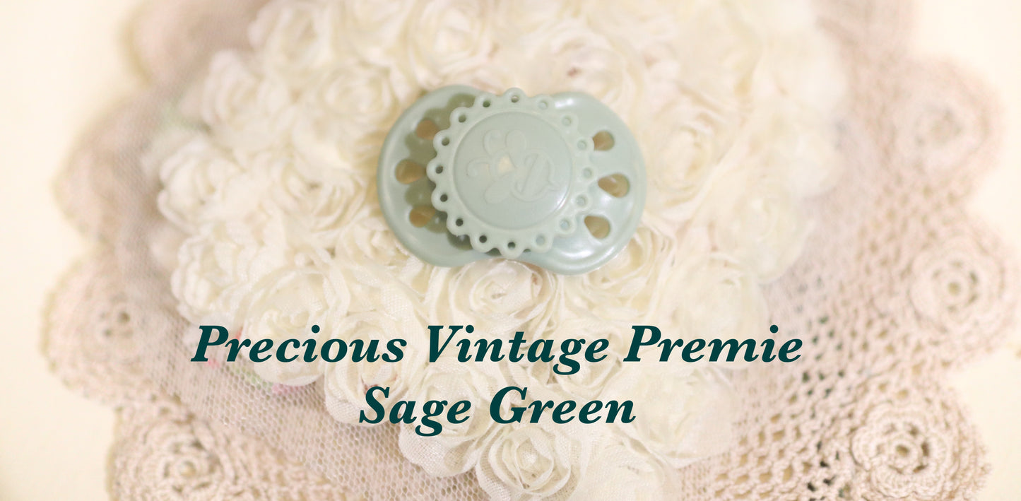 Honeybug Precious Vintage (Preemie size) Design Magnetic Dummy Sage