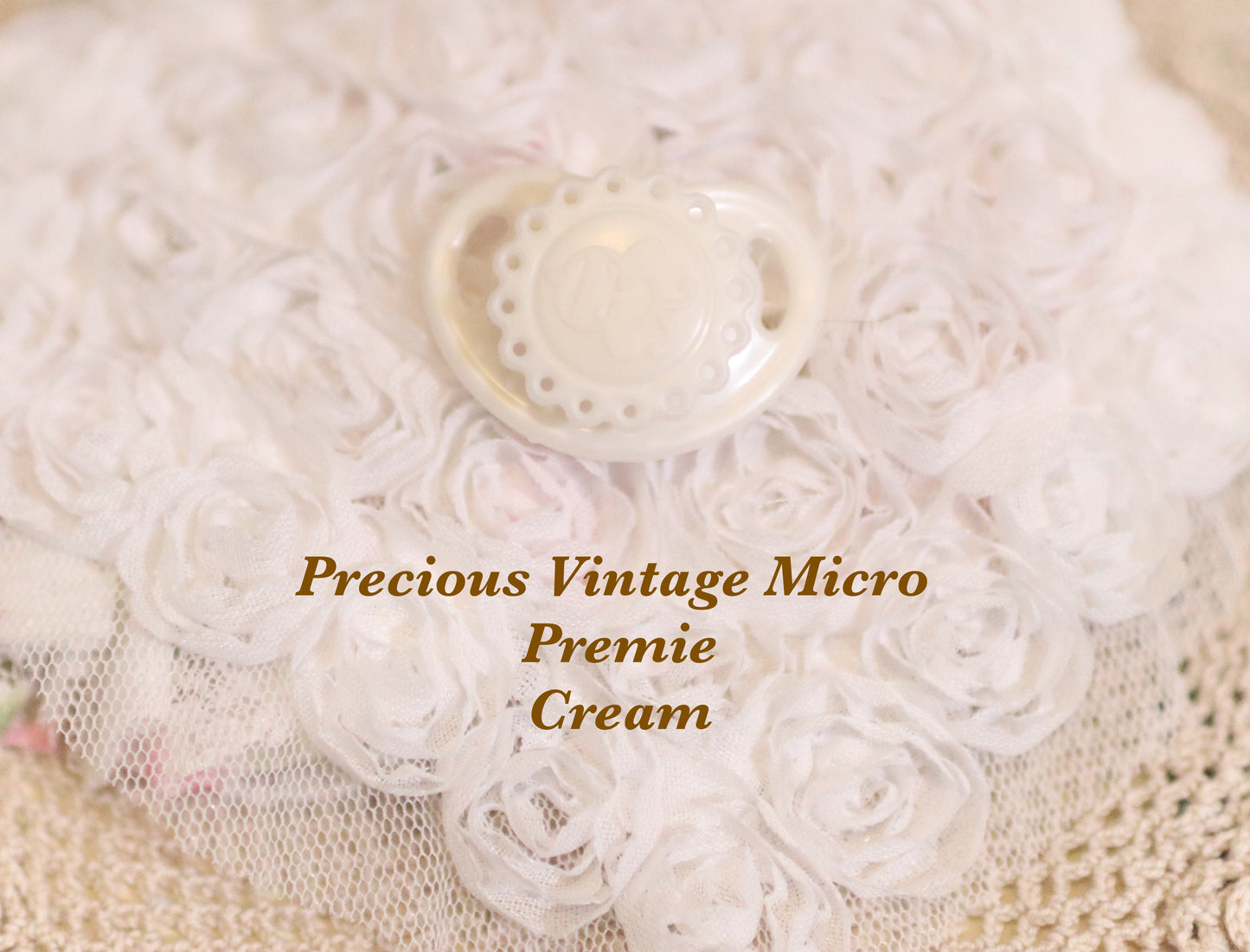 Honeybug Precious Vintage (Micro Preemie size) Design Magnetic Dummy Vintage Cream