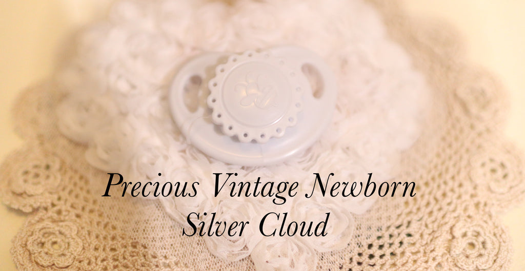 Honeybug Precious Vintage (Newborn size) Design Magnetic Dummy Silver Cloud Reborn Baby