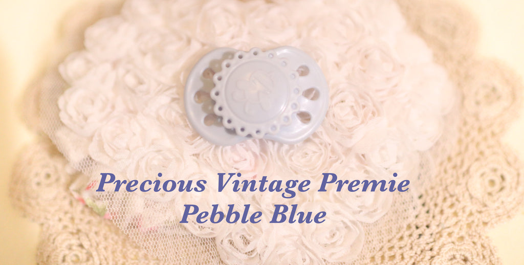 Honeybug Precious Vintage (Preemie size) Design Magnetic Dummy Pebble Blue