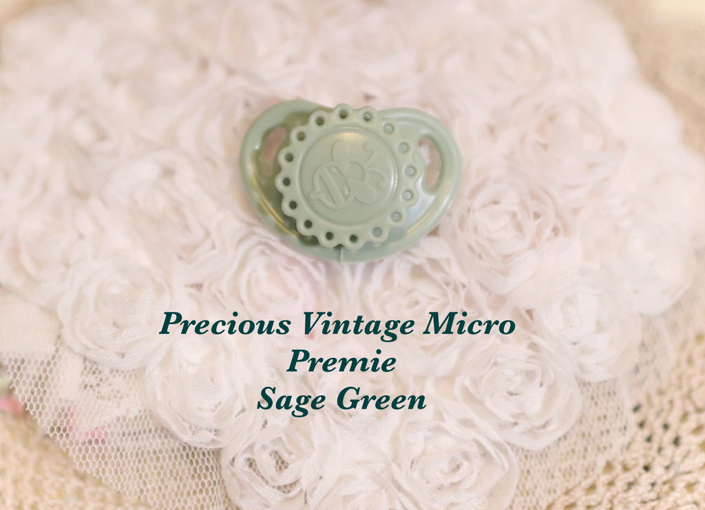 Honeybug Precious Vintage (Micro Preemie size) Design Magnetic Dummy Sage