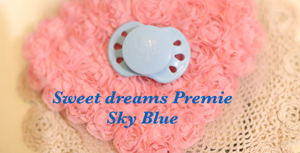 Honeybug Precious Sweetdreams (Preemie size) Design Magnetic Dummy Sky Blue