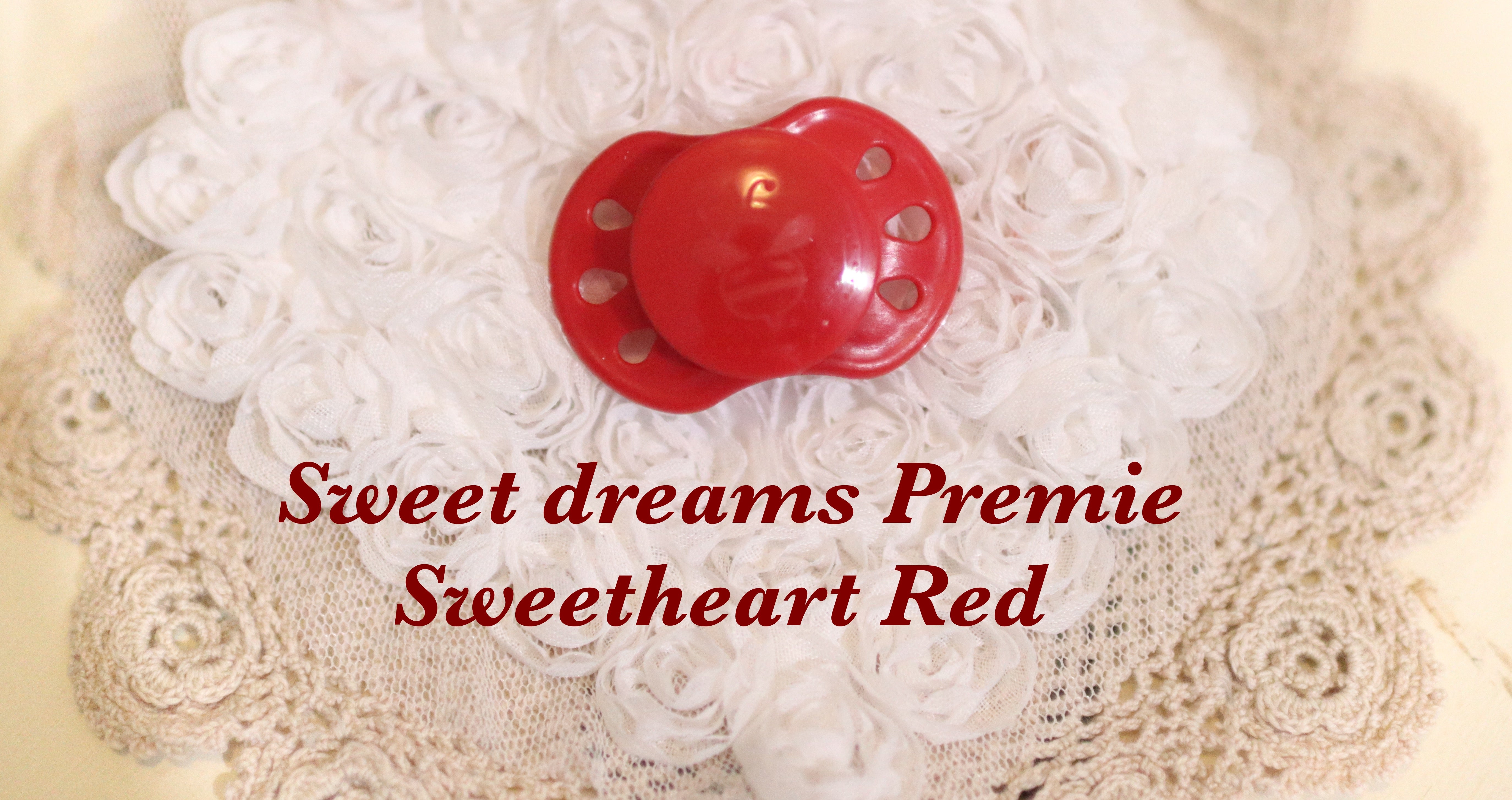 Honeybug Precious Sweetdreams (Preemie size) Design Magnetic Dummy Sweetheart Red