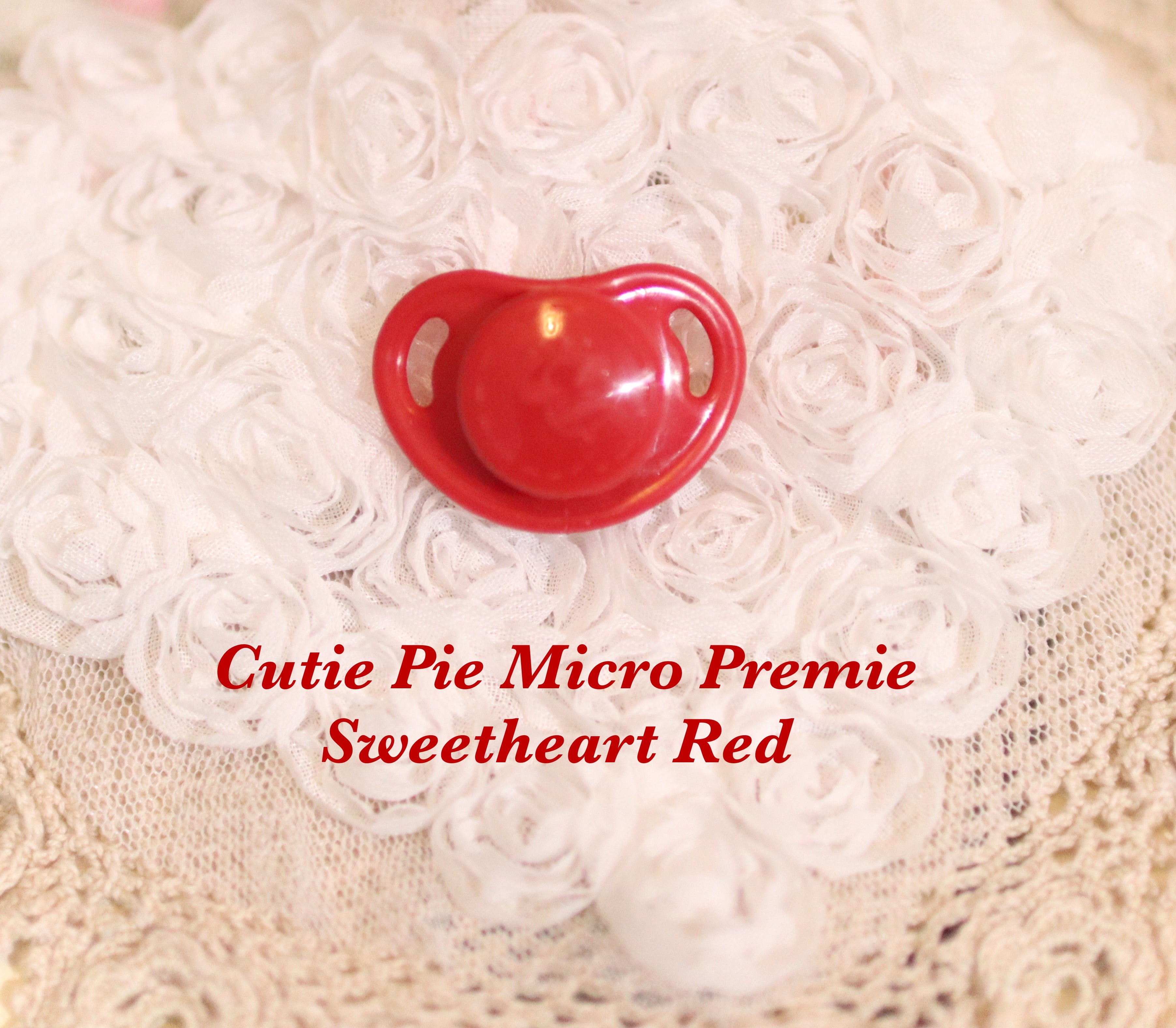 Honeybug Precious Cutie-Pie (Micro Preemie size) Design Magnetic Dummy Sweetheart Red